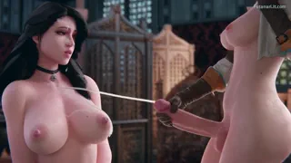 Yennefer getting covered by Ciri (Meis3d)