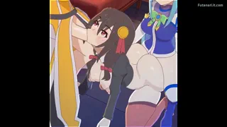 Taking two futas at once🤤💦 (Artist: Amplected)