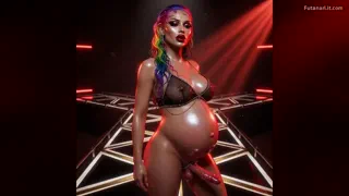 Pregnant futa model