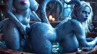 Hot Futa Fucking - Ai Generated Doggystyle Futanari on Lesbian Porn