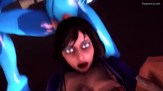 Threesome with Lara Croft, Samus and Elizabeth Futanari  (Blackjrxiii)