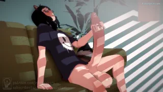 Covered in her very cum Futanari  (Artist Mr.peculiart)