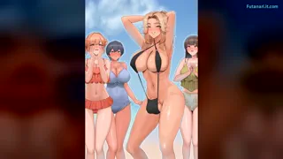Getting all the girls on the beach Futanari  (Pukupukubu)