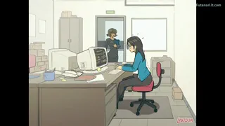 Leisure at work lady with a big dick (Artist. Lewdua)