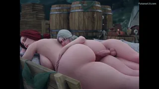 Ciri has fun with Triss while she's asleep (By Meis3d)